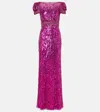 Jenny Packham Sungem Embellished Gown In Pink