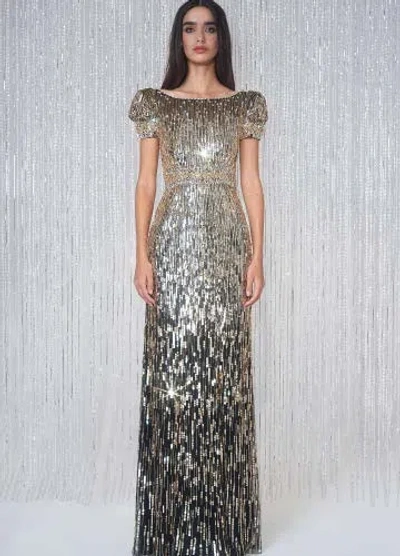 Jenny Packham Sungem Sequin-embellished Dress In Gold