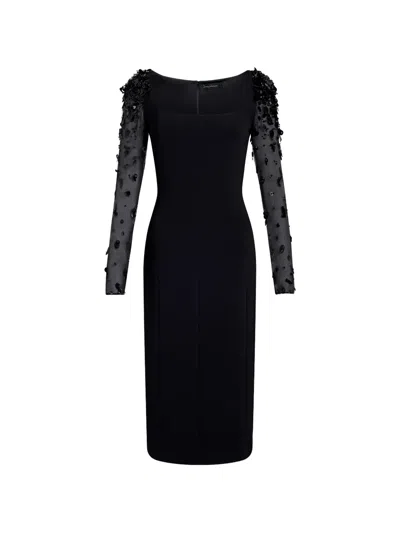Jenny Packham Swift Sequin-embellished Dress In Black