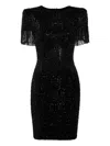 Jenny Packham Swish Sequin-embellished Beaded Mini Dress In Black