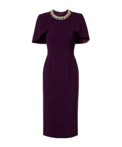 Jenny Packham Thalia Crystal-embellished Midi Dress In Burgundy