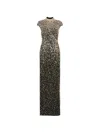 Jenny Packham Treasure Embellished Cap-sleeve Column Gown In Multi