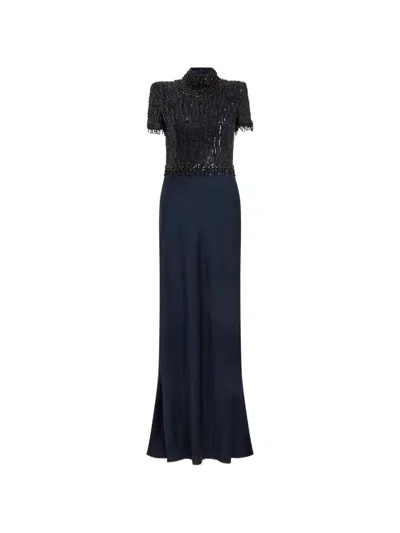 Jenny Packham Trinity Maxi Dress In Blue
