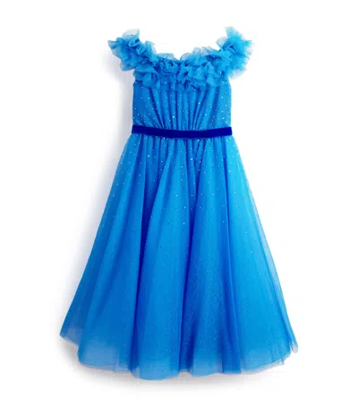 JENNY PACKHAM TULLE OFF-SHOULDER BLUE MOON DRESS