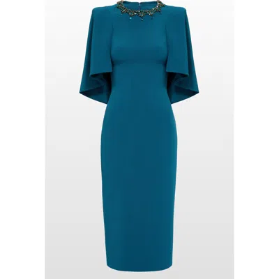 JENNY PACKHAM JENNY PACKHAM URSA EMBELLISHED-NECK MIDI DRESS