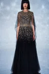 Jenny Packham Ursula Crystal-embellished Gown Dress In Black