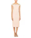 Jenny Packham Valorie Beaded Off-shoulder Midi Dress In Neutral