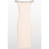 Jenny Packham Valorie Beaded Off-shoulder Midi Dress In White
