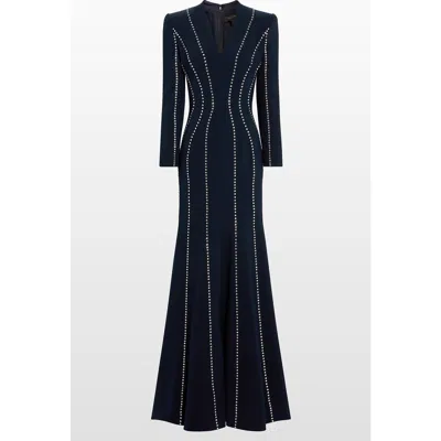 Jenny Packham Victoire Rhinestone-embellished Maxi Gown In Black