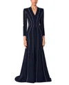 Jenny Packham Victoire Rhinestone-embellished Maxi Gown In Blue