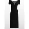 Jenny Packham Vienna Embellished Puff-sleeve Midi Dress In Black