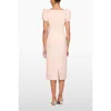 Jenny Packham Vienna Embellished Puff-sleeve Midi Dress In Pink