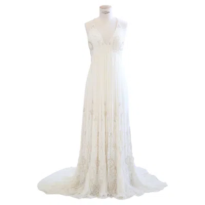 Pre-owned Jenny Packham Vintage Ivory Cream Beaded Embellished Tulle Wedding Dress Gown In White