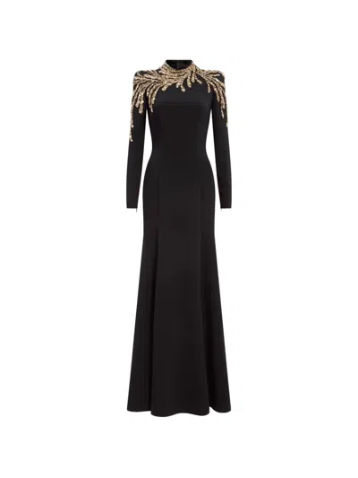 Jenny Packham Viper Maxi Dress In Black