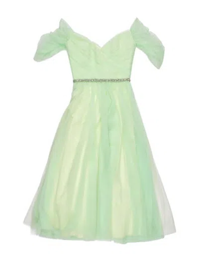 Pre-owned Jenny Packham V-neck Long Dress In Green