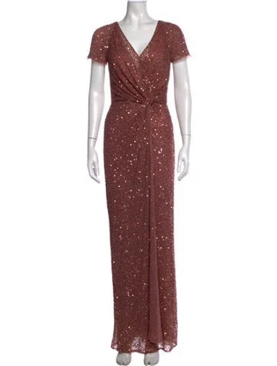 Pre-owned Jenny Packham V-neck Long Dress W/ Tags In Multicolor