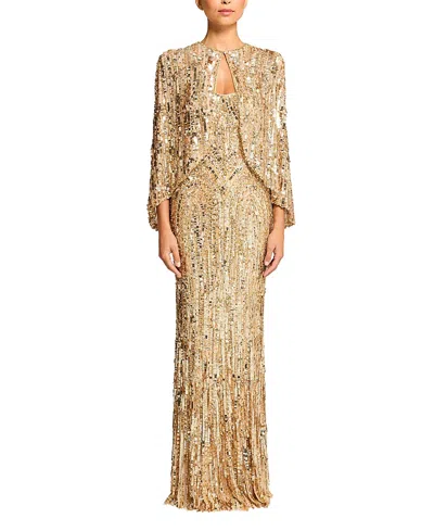 Jenny Packham Vulsa Sequin-embellished Maxi Dress In Gold