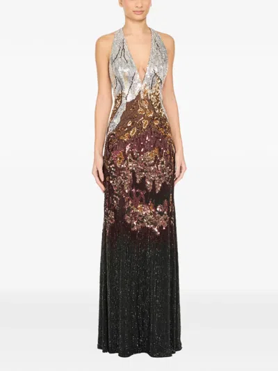 Jenny Packham Wild Rose Dress In Brown