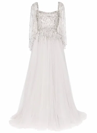 Jenny Packham Women's Bunny Blooms Crystal Tulle Gown In Ammonite In Neutral