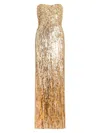 Jenny Packham Cesonia Embellished Strapless Maxi Dress In Gold