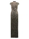 Jenny Packham Treasure Embellished Cap-sleeve Column Gown In Black