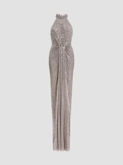 Jenny Packham Women's Whisper Embellished Halter Gown In Granite