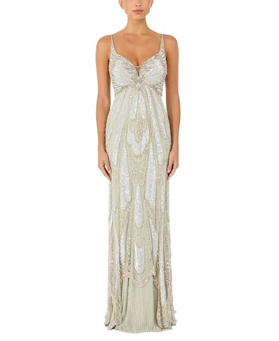 Jenny Packham Yves Beaded Maxi Dress In Neutral