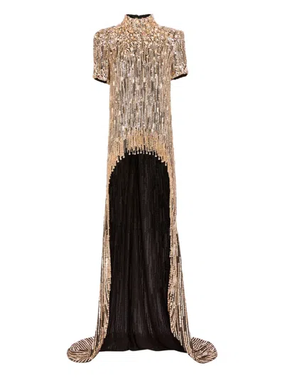 Jenny Packham Zea Sequin-embellished Top In Gold