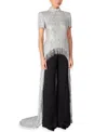 Jenny Packham Zea Sequin-embellished Top In Gray