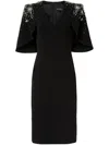 Jenny Packham Zeya Sequin-embellished Midi Dress In Black