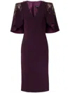 Jenny Packham Zeya Sequin-embellished Midi Dress In Purple