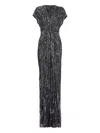 Jenny Packham Zola Sequin-embellished V-neck Maxi Dress In Gray