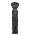 Jenny Packham Zola Sequin-embellished V-neck Maxi Dress In Gray