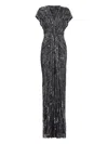 Jenny Packham Zola Sequin-embellished V-neck Maxi Dress In Black