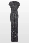 Jenny Packham Zola Sequin-embellished V-neck Maxi Dress In Black