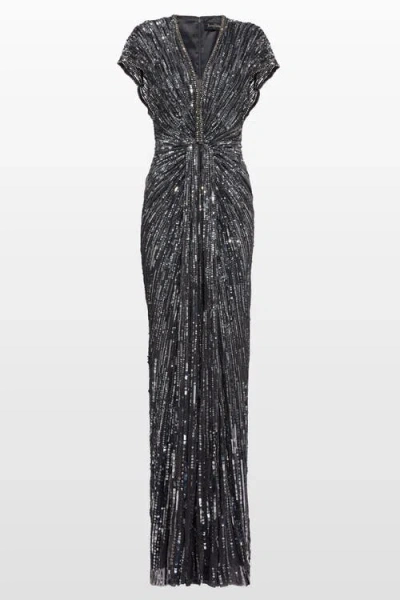 JENNY PACKHAM JENNY PACKHAM ZOLA SEQUIN-EMBELLISHED V-NECK MAXI DRESS