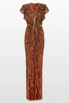 Jenny Packham Zola Sequin-embellished V-neck Maxi Dress In Multi