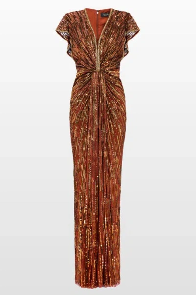 JENNY PACKHAM JENNY PACKHAM ZOLA SEQUIN-EMBELLISHED V-NECK MAXI DRESS
