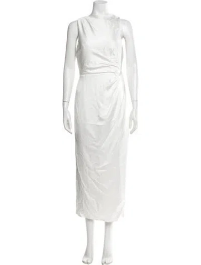 Pre-owned Jenny Yoo Asymmetrical Midi Length Dress In White