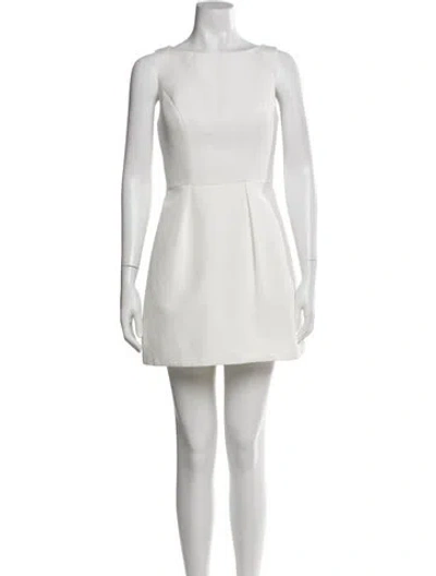 Pre-owned Jenny Yoo Bateau Neckline Mini Dress In Neutral