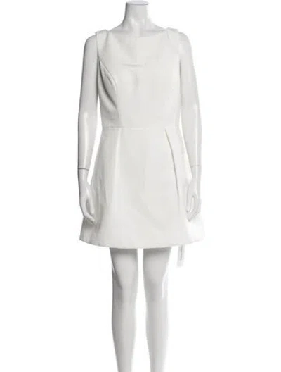 Pre-owned Jenny Yoo Bateau Neckline Mini Dress In Neutrals