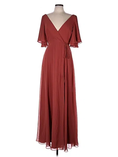 Pre-owned Jenny Yoo Collection Cocktail Dress In Burgundy