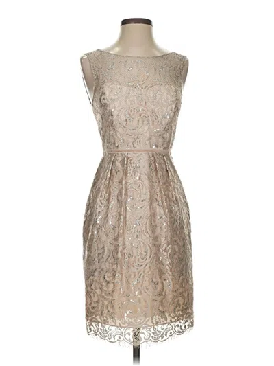 Pre-owned Jenny Yoo Collection Cocktail Dress In Tan