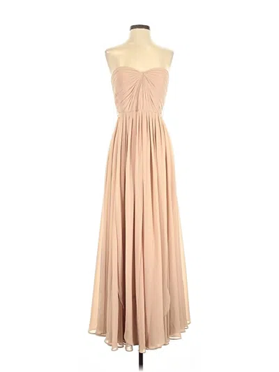 Pre-owned Jenny Yoo Collection Cocktail Dress In Tan