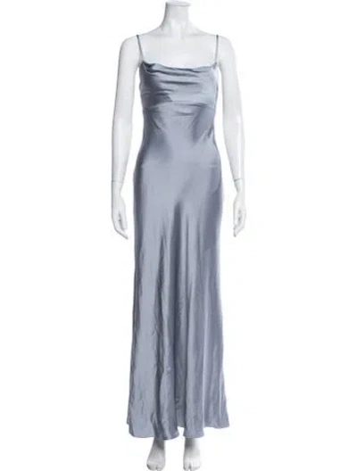 Pre-owned Jenny Yoo Cowl Neck Long Dress In Blue