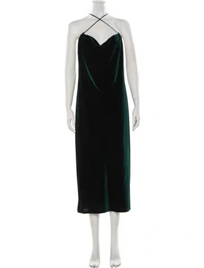 Pre-owned Jenny Yoo Cowl Neck Long Dress In Green