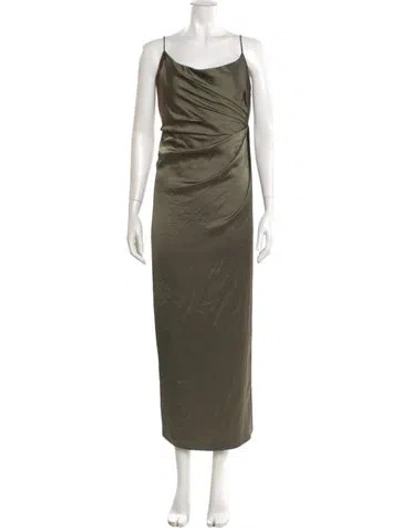 Pre-owned Jenny Yoo Cowl Neck Long Dress In Green