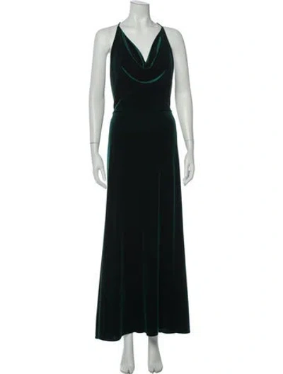 Pre-owned Jenny Yoo Cowl Neck Long Dress In Green