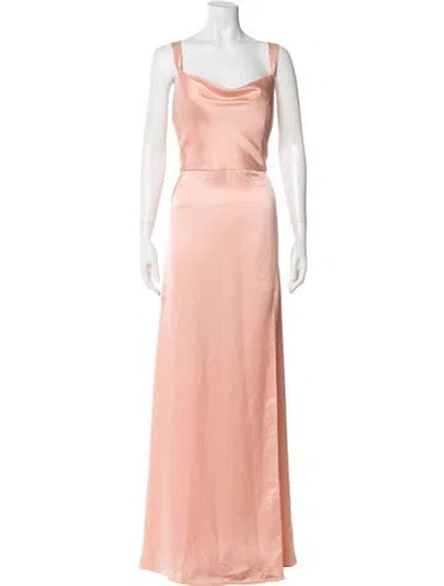 Pre-owned Jenny Yoo Cowl Neck Long Dress In Neutral