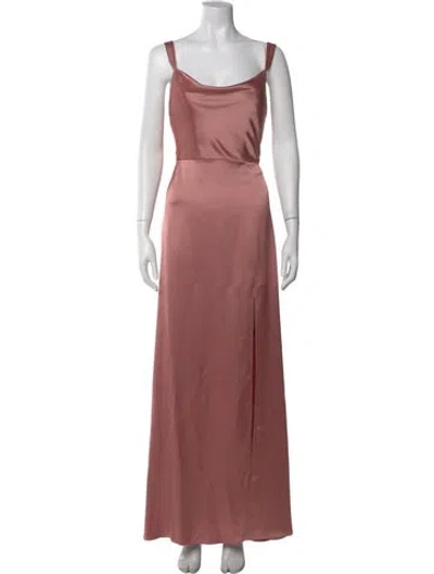 Pre-owned Jenny Yoo Cowl Neck Long Dress In Neutral